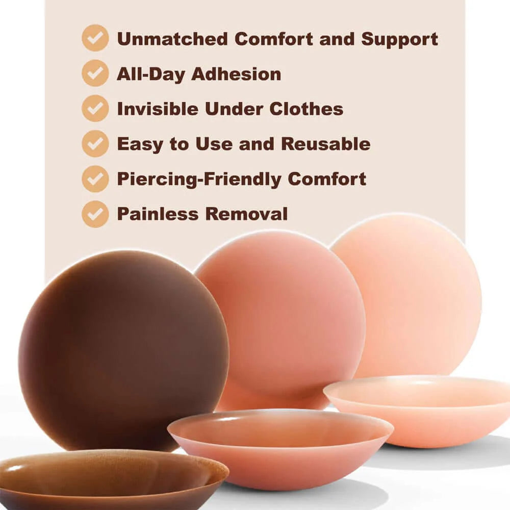 NipComfort Seamless Covers, Invisible Nipple Covers, Skin-Friendly Adhesive, Reusable & Washable, Ultra-Thin Design, Discreet Coverage, Comfortable Fit, Sweat-Resistant, No-Show Under Clothing, Perfect for Any Outfit, Soft & Flexible, Gentle on Skin, Lightweight & Breathable, Seamless Finish, Hypoallergenic Material, Secure & Long-Lasting Wear.