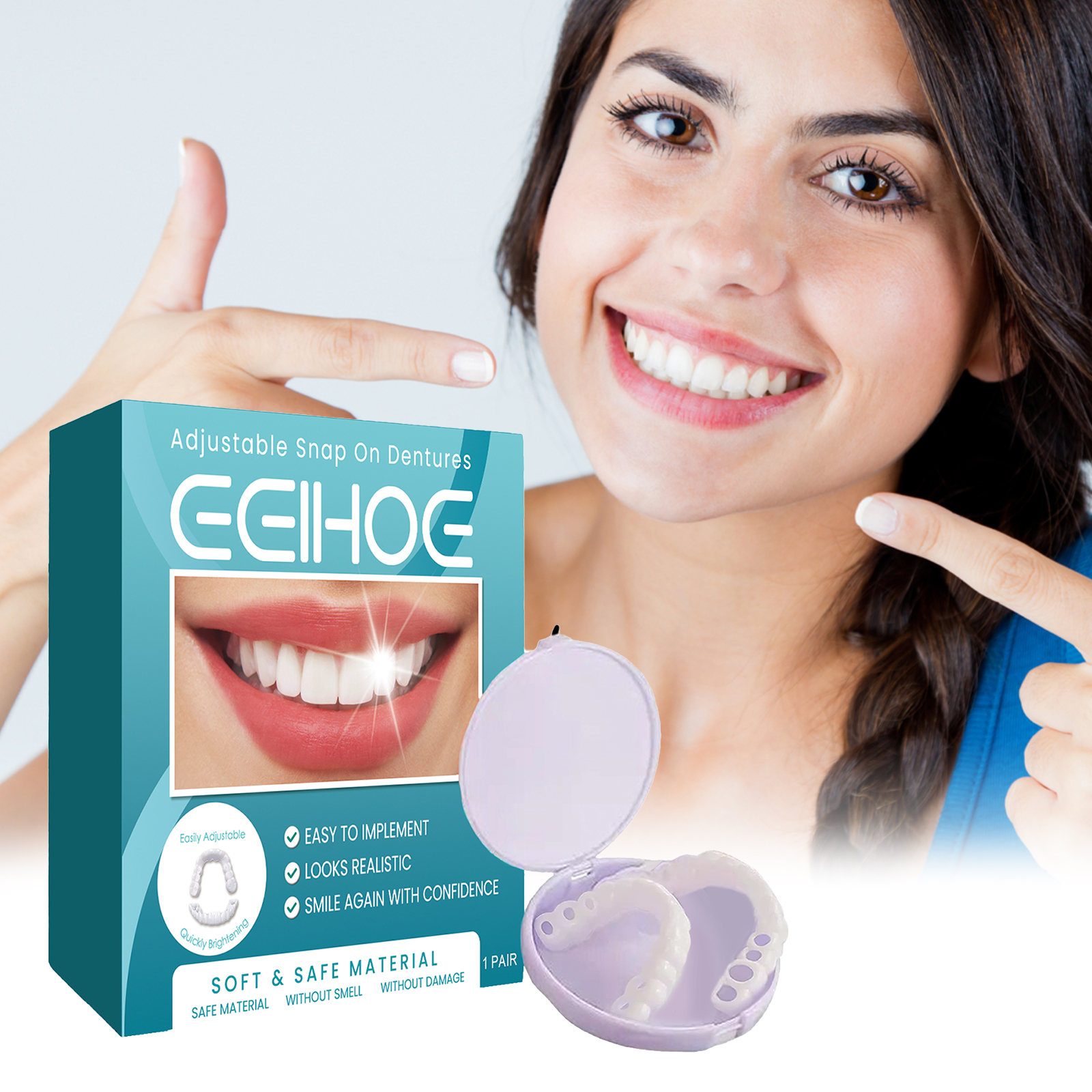 Perfect Smile Veneer, Removable Dental Veneer, Upper and Lower Veneers, Instant Smile Transformation, Cosmetic Dental Solution, Natural-Looking Veneers, Comfortable Veneer Fit, Easy-to-Use Dental Veneers, Smile Enhancement, Non-Invasive Veneers, Affordable Smile Makeover, Custom Fit Veneers, Bright Smile Veneers, Teeth Whitening Effect, Veneers for Everyday Use, Durable Dental Veneers, Perfect Teeth Cover, Temporary Veneers, Smile Confidence Boost, Dental Aesthetic Solution.
