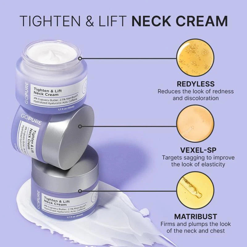 GoPure Tighten and Lift Neck Cream, Neck Firming Cream, Skin Tightening Neck Cream, Anti-Aging Neck Cream, Firming and Lifting Neck Treatment, Rejuvenating Neck Cream, Neck and Décolleté Cream, Hydrating Neck Cream, Smooth and Lift Neck Cream, Anti-Wrinkle Neck Cream, Collagen-Boosting Neck Cream, Neck Skin Care, Skin Elasticity Boosting Cream, Firm and Tighten Neck Skin, Neck Firming and Hydration, Neck and Jawline Treatment, Visible Neck Lift Cream, Nourishing Neck Cream, Non-Greasy Neck Cream, Youthful 