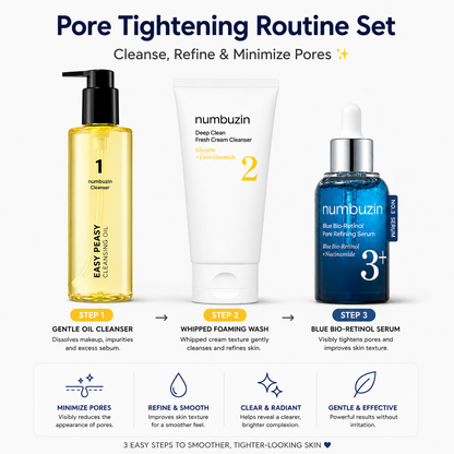 Numbuzin Pore Tightening Routine Set | 3-Step Pore Control Kit