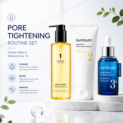 Numbuzin Pore Tightening Routine Set | 3-Step Pore Control Kit