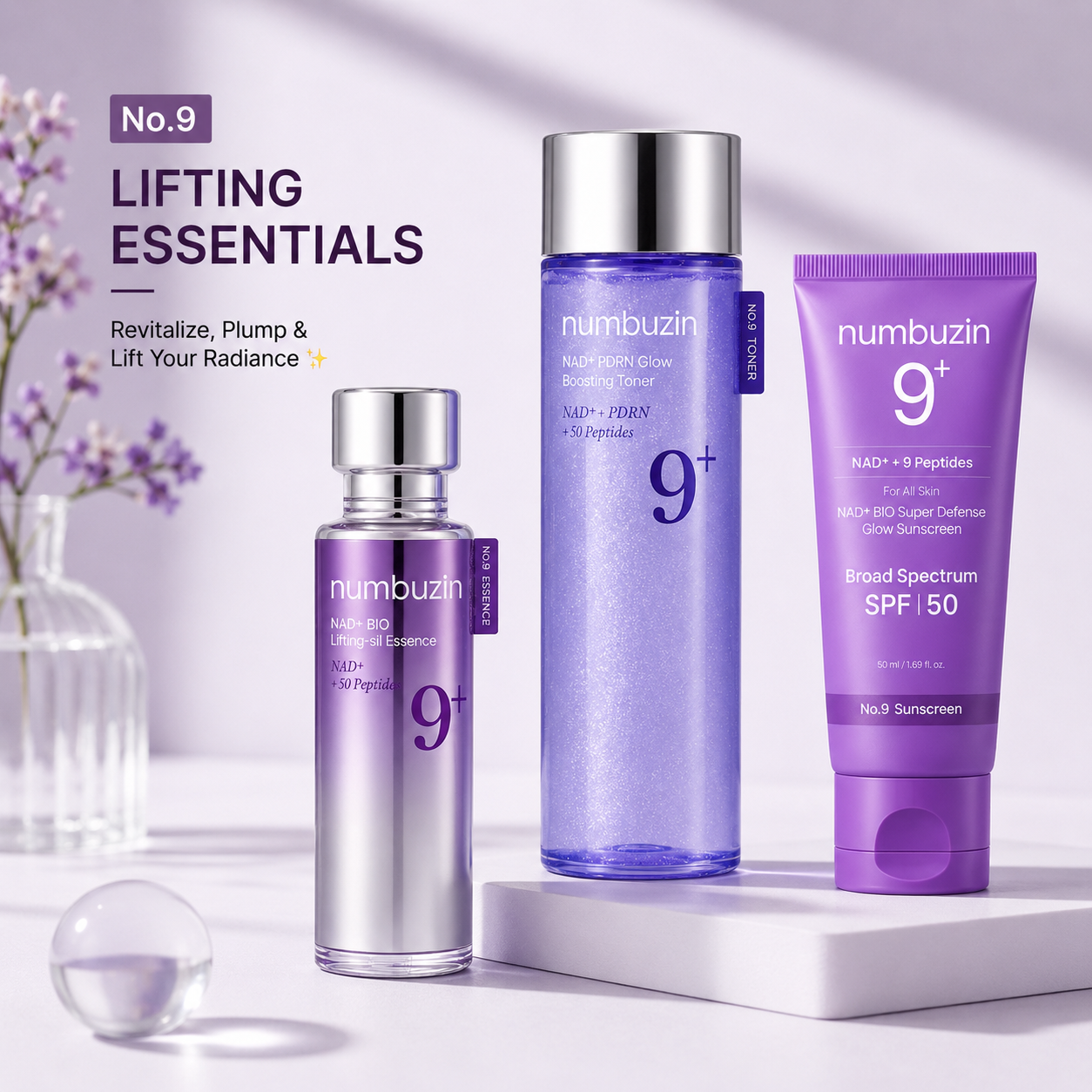 Numbuzin No.9 Lifting Essentials | NAD+ Anti-Aging Set