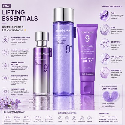 Numbuzin No.9 Lifting Essentials | NAD+ Anti-Aging Set