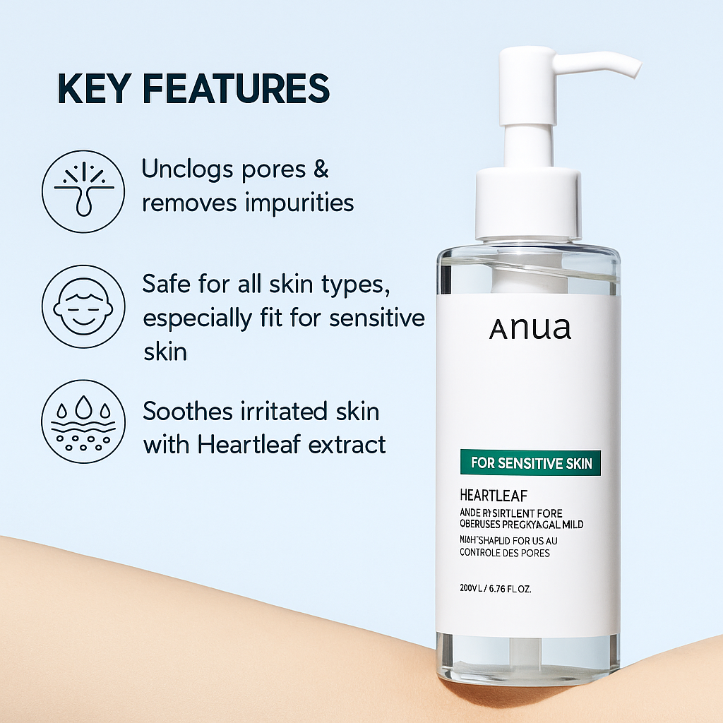 Anua Heartleaf Pore Control | Cleansing Oil For Sensitive Skin