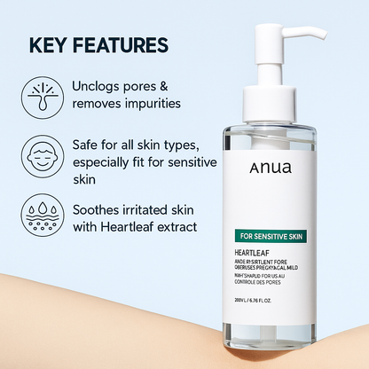 Anua Heartleaf Pore Control | Cleansing Oil For Sensitive Skin
