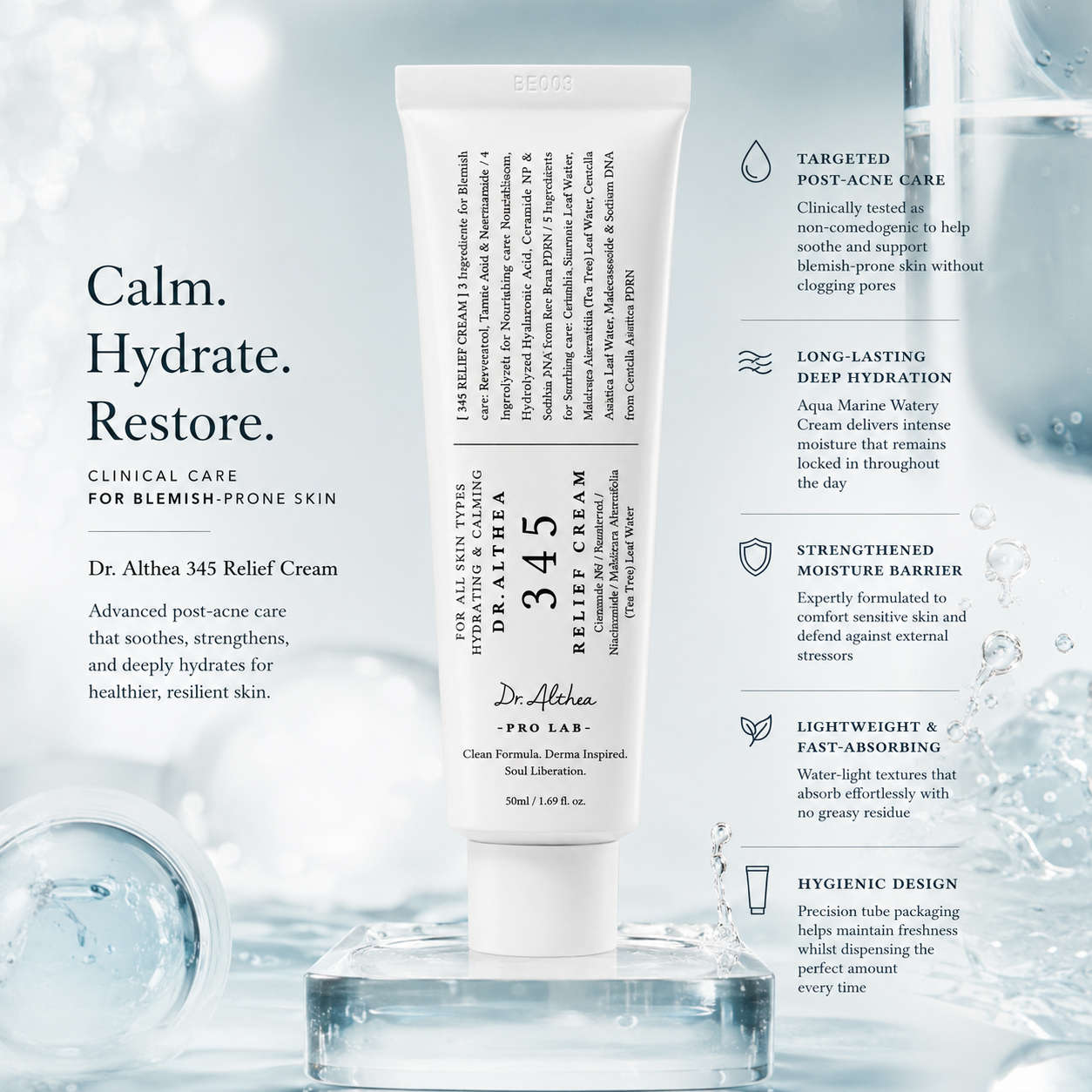 Dr. Althea Acne & Barrier Care Duo | 345 Relief Cream + Aqua Marine Watery Cream