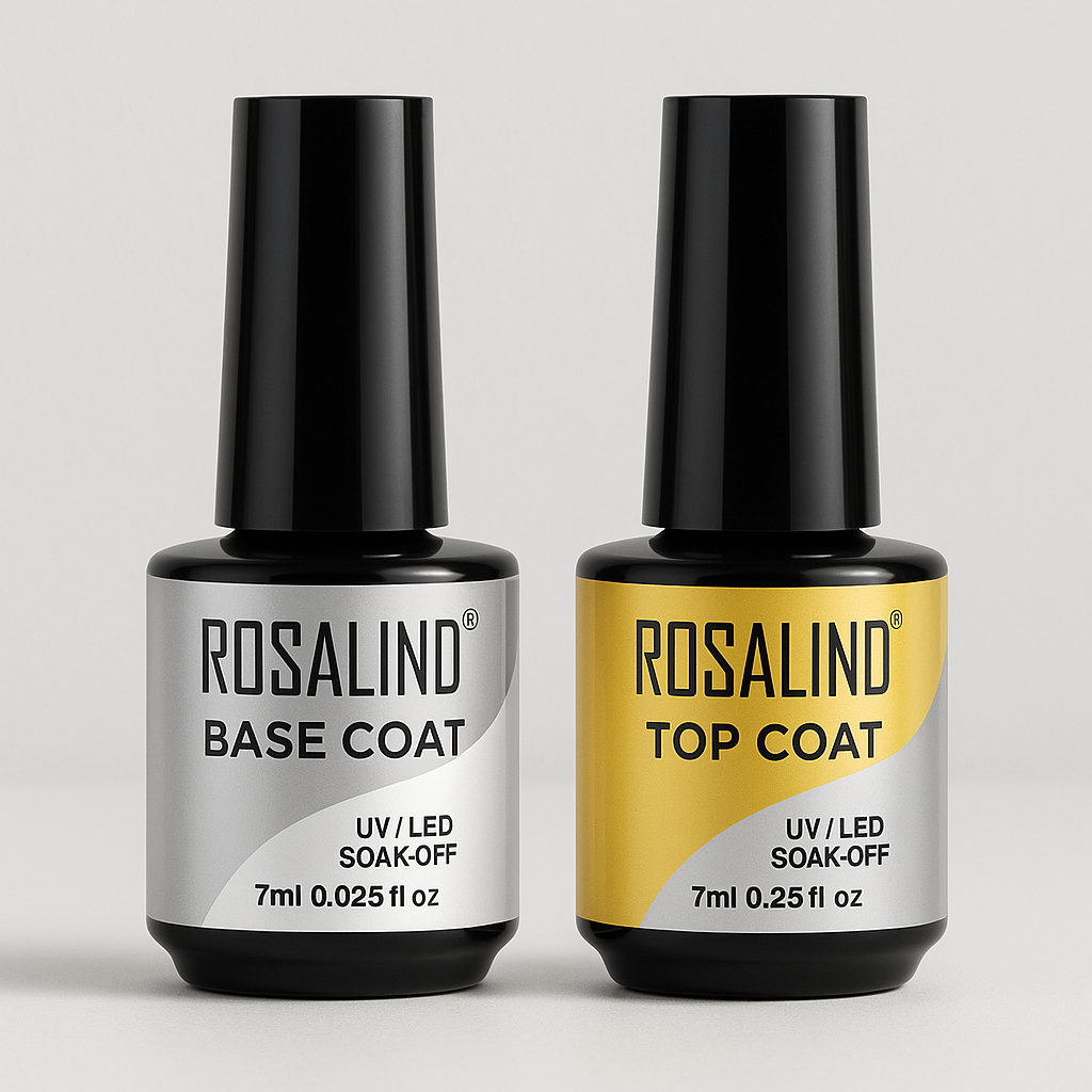 ROSALIND Gel Polish Set Base & Top Coat Soak Off Nail Art