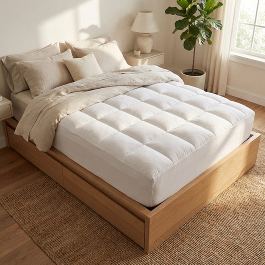 Premium Quilted 1000GSM Luxury Extra Thick Mattress Topper - Breathable & Fluffy Soft