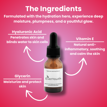 EverYouth Hyaluronic Acid Hydrating Serum, Hydrating Serum, Hyaluronic Acid Serum, Deep Moisturizing Serum, Skin Plumping Serum, Anti-Aging Serum, Fine Line Reducing Serum, Lightweight Hydration Serum, Daily Use Serum, Skin Elasticity Serum, Radiance Boosting Serum, Long-Lasting Hydration Serum, Gentle Skincare Serum, All-Skin Types Serum, Fast Absorbing Serum, Skin Barrier Repair Serum, Smooth Skin Serum, Youthful Glow Serum, Dry Skin Serum, Oil-Free Hydration Serum.